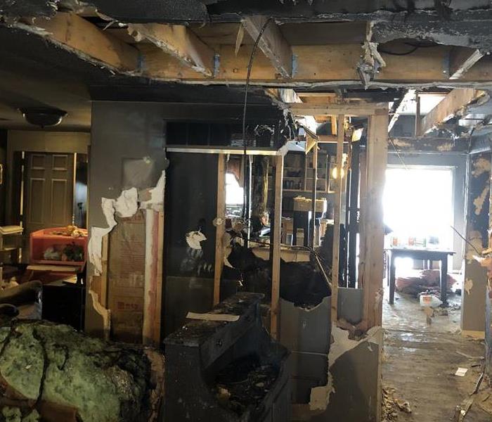 This image shows the after effects of an extreme home fire